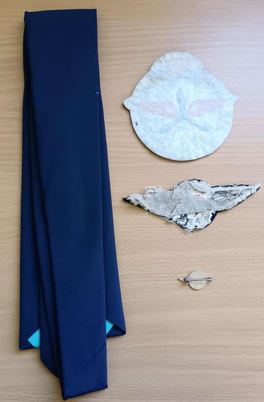 Vintage Western Province Flying Club (WPFC/WPVK) tie, club patch, wings, and pin badge