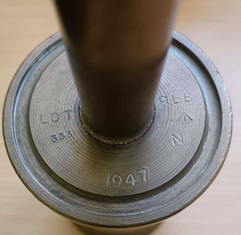 Pair of brass MK4 Bofors 40mm naval gun shells and 0,50 BMG cartridges made into bells