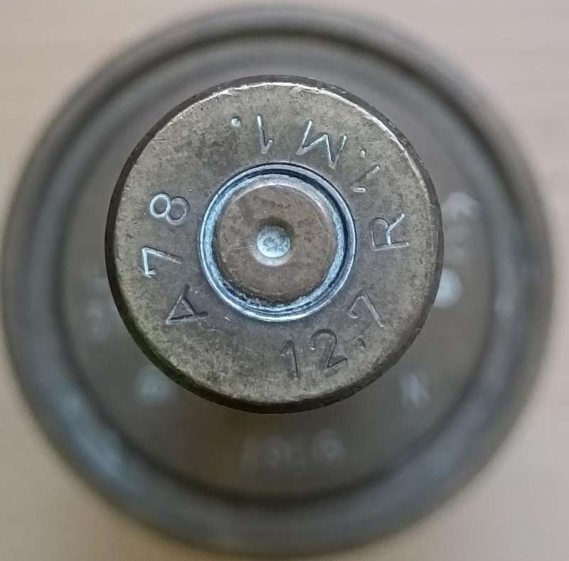 Pair of brass MK4 Bofors 40mm naval gun shells and 0,50 BMG cartridges made into bells