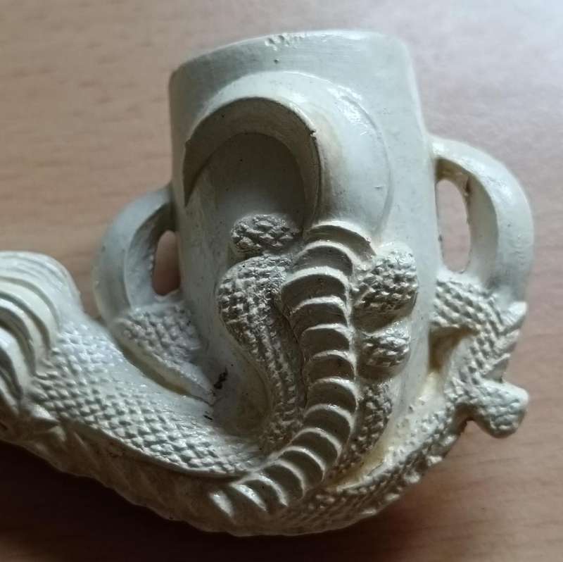 Unused Victorian clay pipe by Charles Crop of London, eagle`s claw
