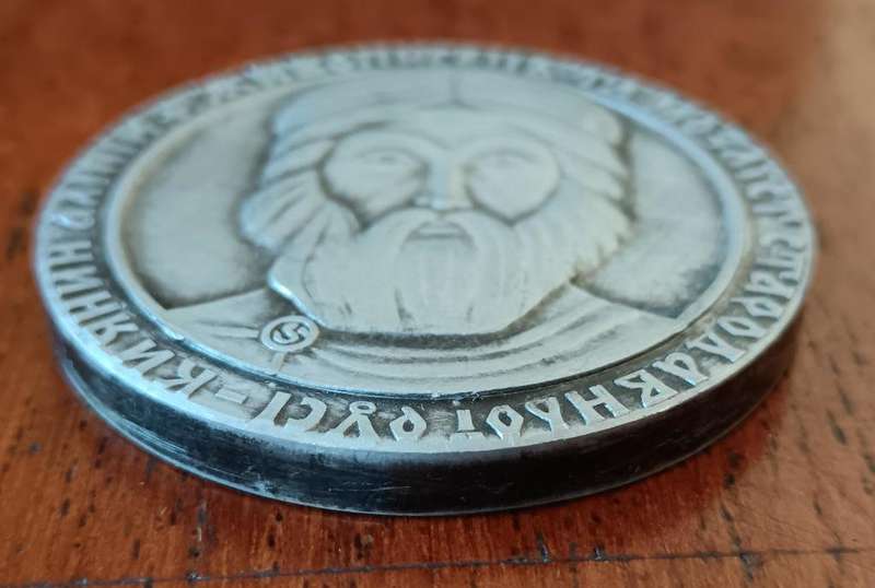 Russian medallion of iconographer Saint Alypius/Alypios of the Kiev Caves