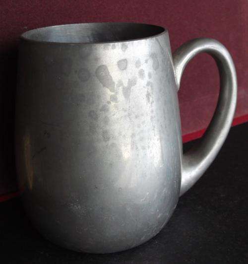 Pewter beer mug, made in Sheffield, England
