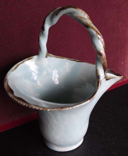 Blue basket vase
