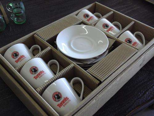 Unused Tennis Biscuits mini coffee and tea set, in box