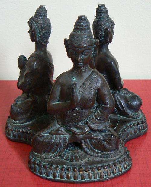 Beautiful oriental candle holder, 3 praying women, unique piece