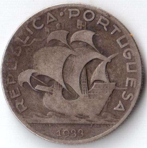 Portugal 5 Escudos 1933 silver
