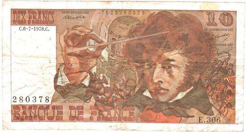 France 10 Francs 6.7.1978, last date ever issued - as per scan