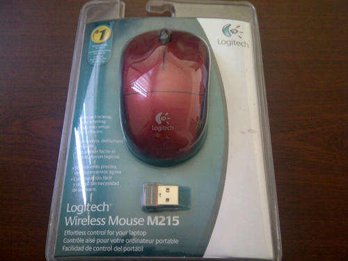 Logitech M215 Cordless Notebook Mouse - Red