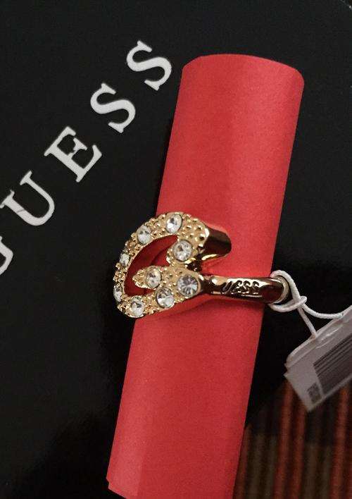 Guess Gold Pave Diamante Stretch Ring