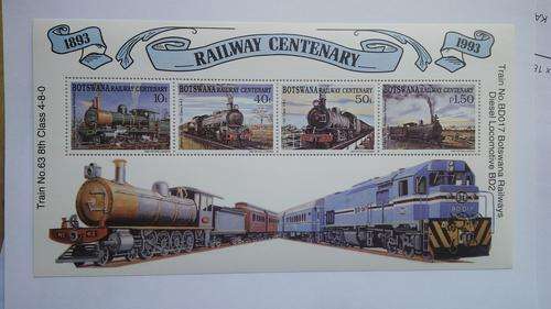 Nice Botswana MNH SG MS775 1993 Railway CVR70+
