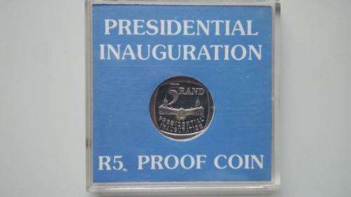 1994 R5 MANDELA INAUGRATION PROOF IN BLUE SA MINT BOX