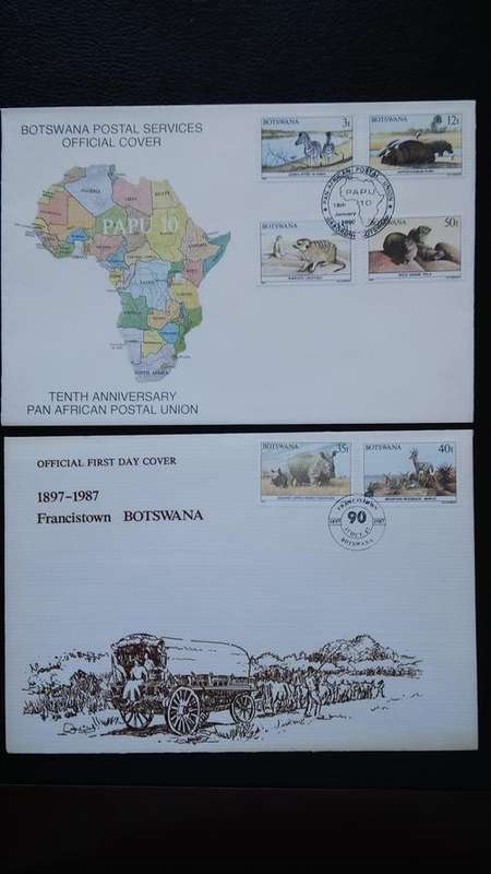 BOTSWANA 1987 2 FDCS FAUNA ANIMALS