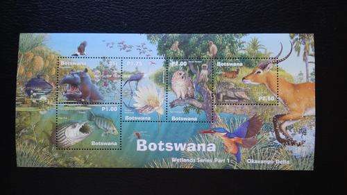 BOTSWANA 2000 WETLANDS FAUNA BEAUTIFUL! SG MS938 CV R80+