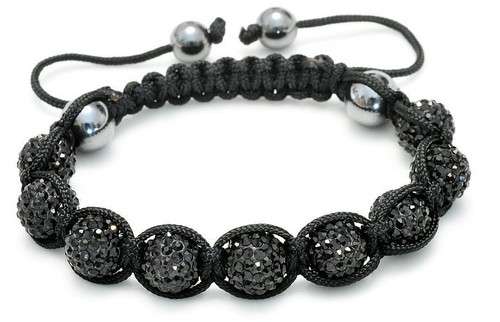 New trend - Shamballa! Macrame disco ball braided bracelet - black