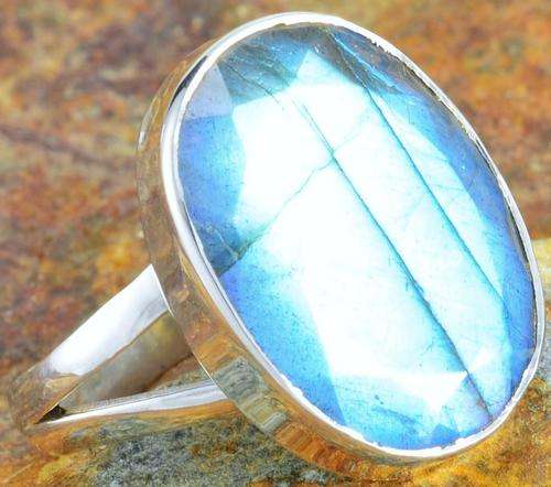 925 SILVER LABRADORITE RING SIZE 7.25