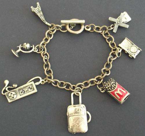 Vintage Style Travelers Charm Bracelet