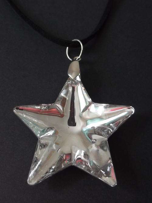 Mirror Glass Silver Star Pendant