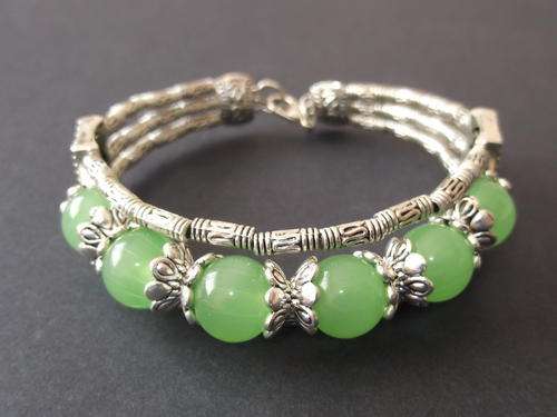 Tibet silver Handmade Jade Bracelet