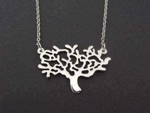Silver-tone Tree Pendant Necklace