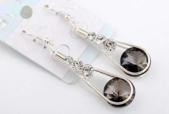 Grey Crystal Earrings