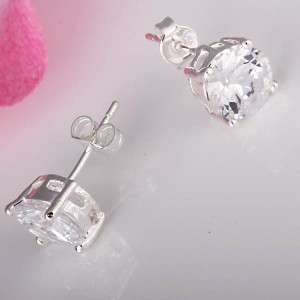 Clear Crystal Silver Stud Earrings