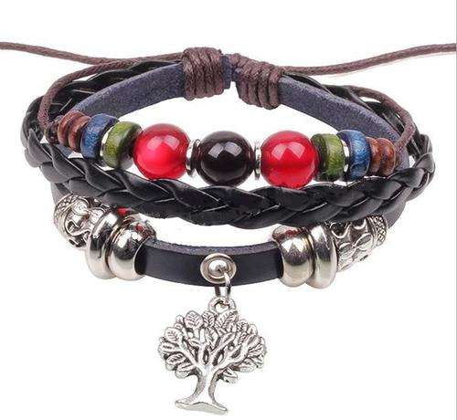 LEATHER CHARM BRACELET - TREE