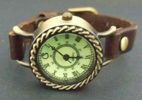 Brown leather strap watch