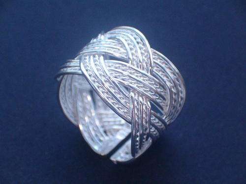 Silver Plated Wide Woven Ring