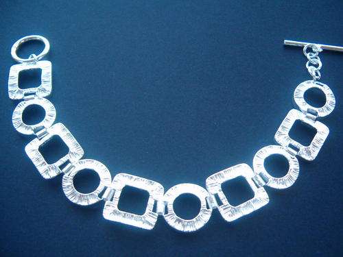 925 Silver Round&Square Cushion Bracelet
