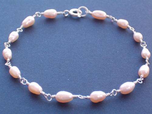 Pink Pearl Bracelet 925 Silver Clasp