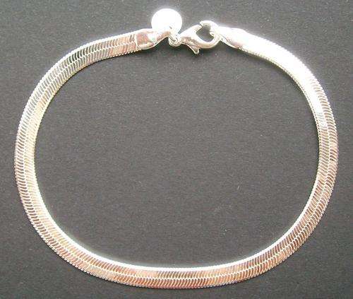 925 Silver Flat Snake Bracelet 4mm