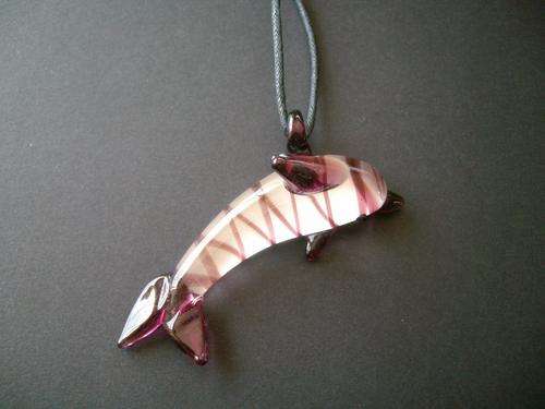 Murano Lampwork Glass Dolphin Pendant