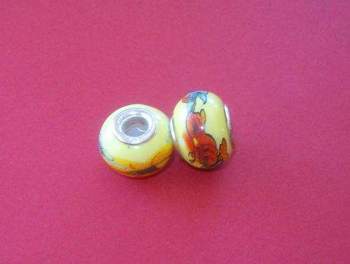2 X Silver Core Beads to fit Bracelet