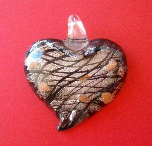 Murano Glass Lampwork Heart Pendant