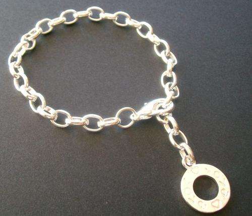 925 Silver Plated Love-charm Bracelet