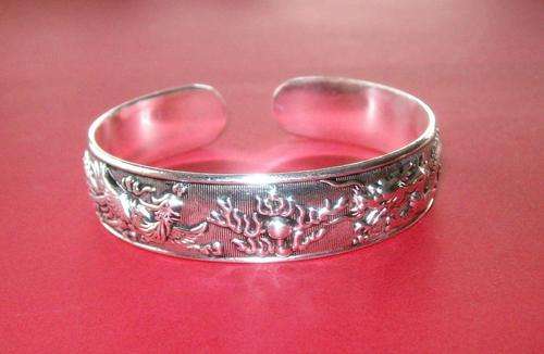 Tibetan Silver Dragon & Phoenix Bangle