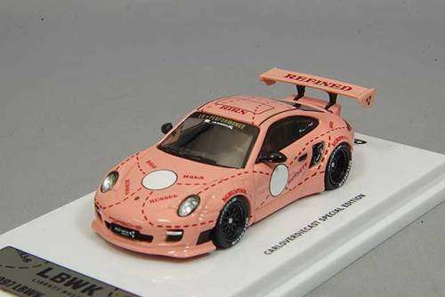 Porsche 997 LBWK - Pink Pig `CarLoverDiecast Special Edition` with Decals