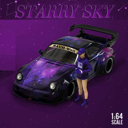 Porsche 911 (964) Starry Sky - Purple with Figurine