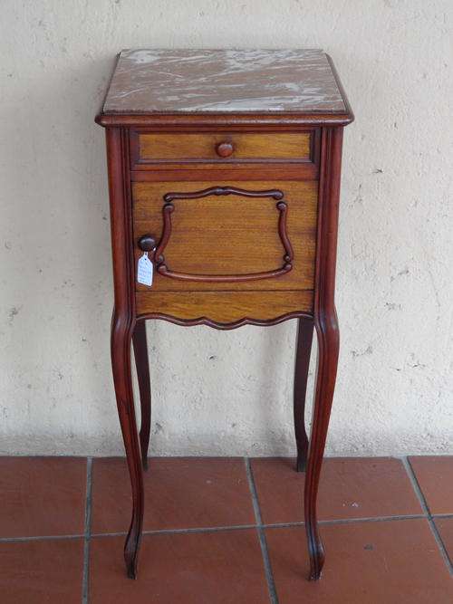 VINTAGE FRENCH MARBLE TOP POT CUPBOARD - A BARGAIN BUY