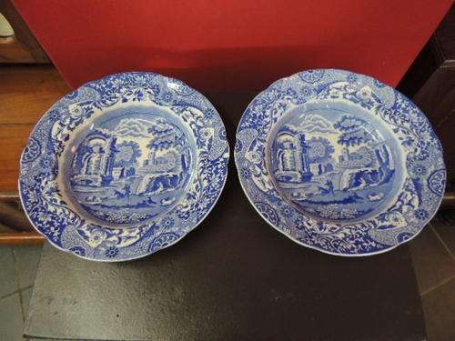 SPODE ITALIAN BLUE SOUP BOWLS - 22.5CM