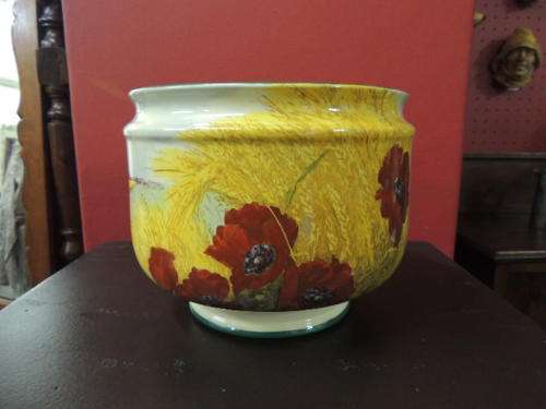 ROYAL DOULTON JARDINIERE - RED POPPIES IN WHEAT FIELD