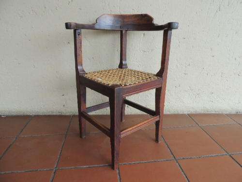 FABULOUS OLD CORNER CHAIR WITH WICKER WORK
