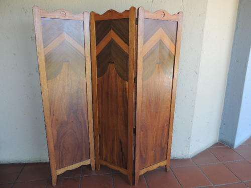 ART DECO TEAK 3 PANEL SCREEN - UNBELIEVABLE!!!
