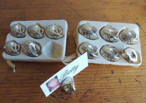 TWO BOXED SETS SILVER PLATED PLACE SEATING NAME HOLDERS - SWANS