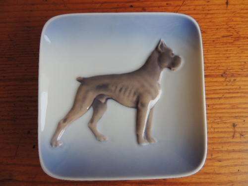 ROYAL COPENHAGEN DISH - DOG IN HIGH RELIEF (STUNNING)