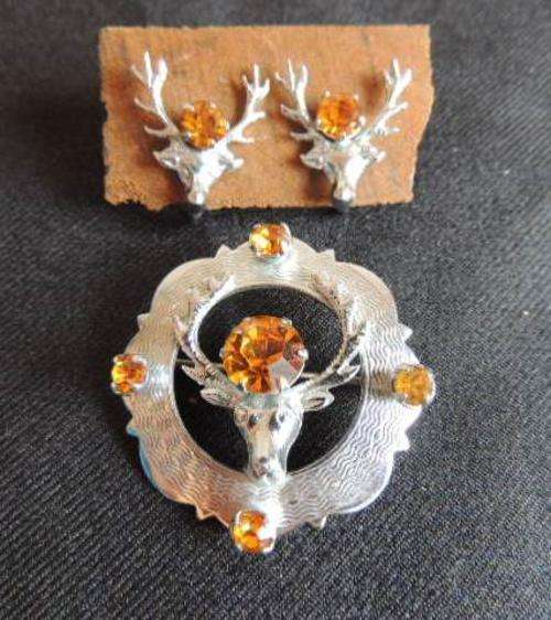 SCOTTISH MIZPAH BROOCH AND MATCHING EARRINGS