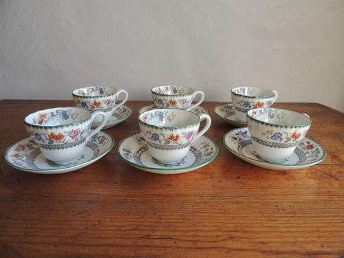 6 DUOS COPELAND SPODE  - "CHINESE ROSE"