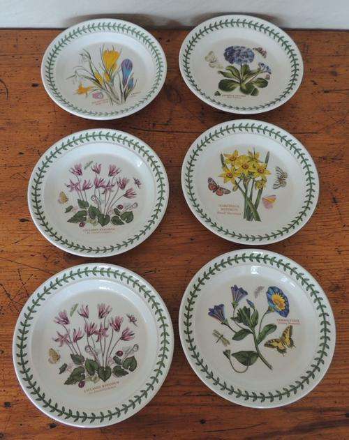 PORTMEIRION SIDE PLATES - SET OF SIX - "BOTANIC GARDEN"