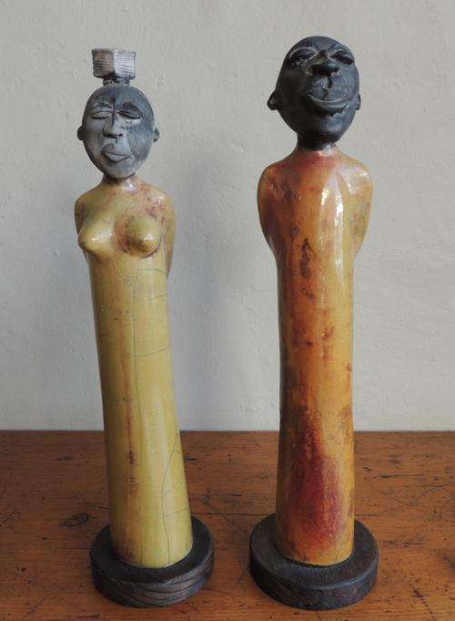 PAIR OF DLAMINI FIGURES