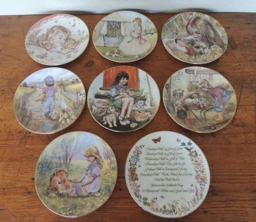 ROYAL WORCESTER - COMPLETE SET " A CHILD'S BLESSING " PLATE COLLECTION